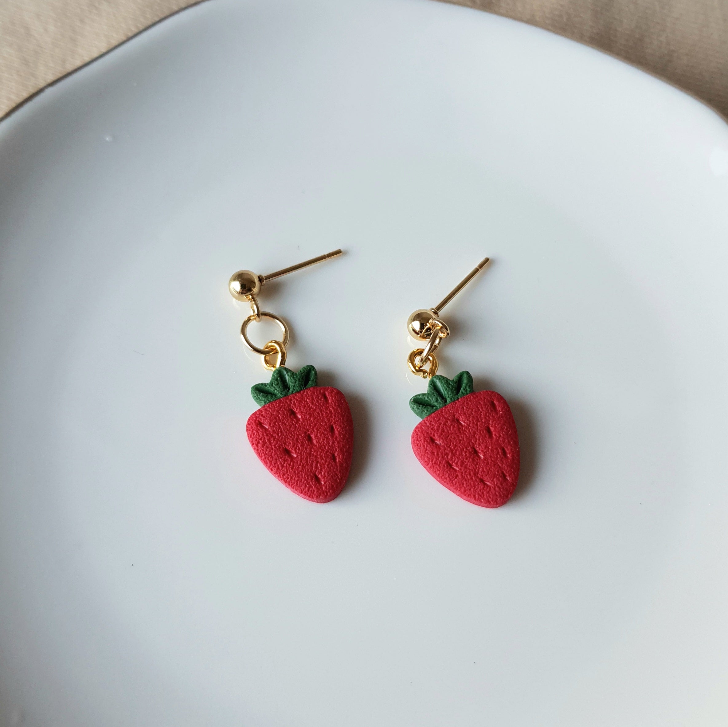 Strawberry dangle earrings