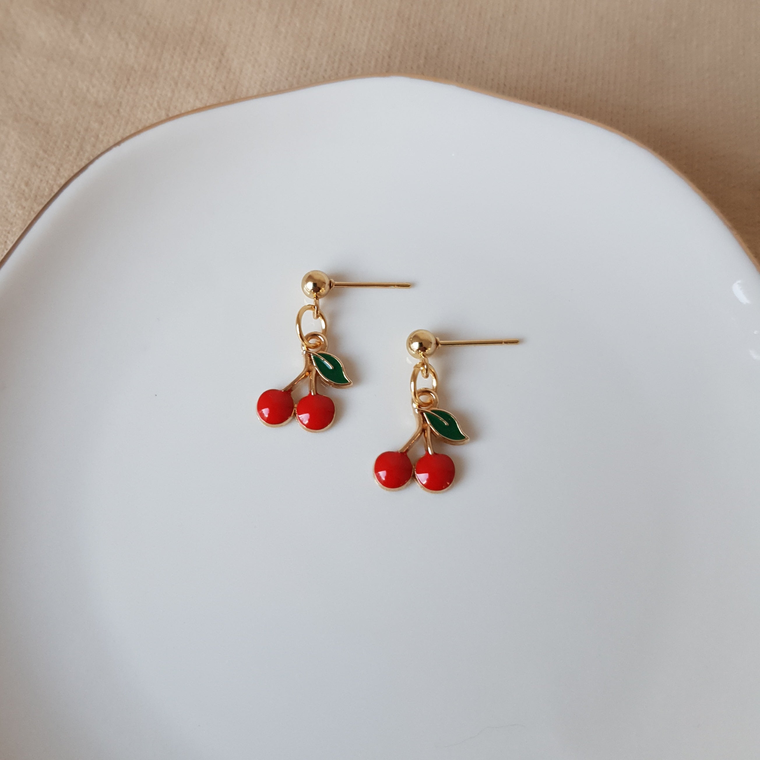 Cherries dangle earrings
