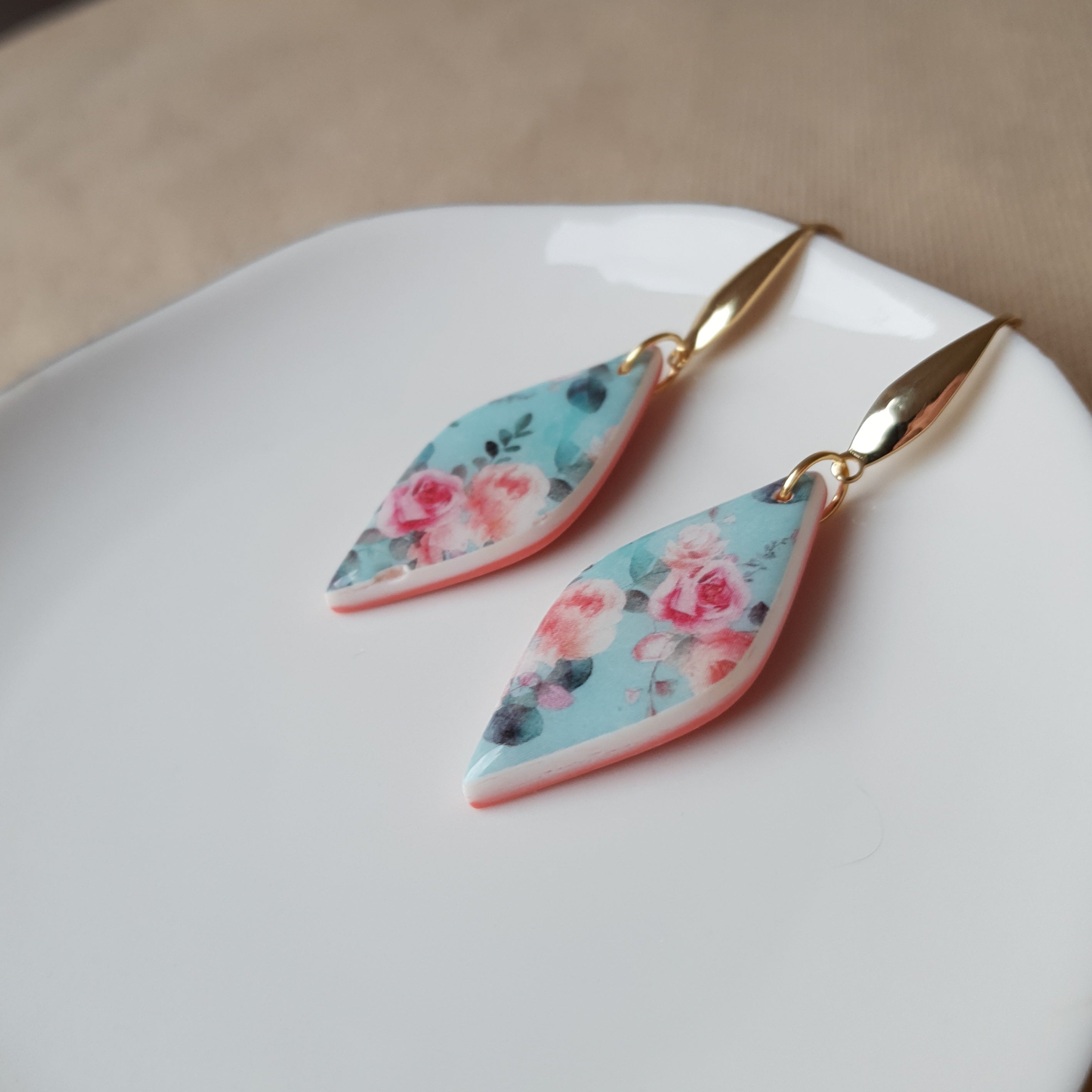 Romantic floral dangle earrings