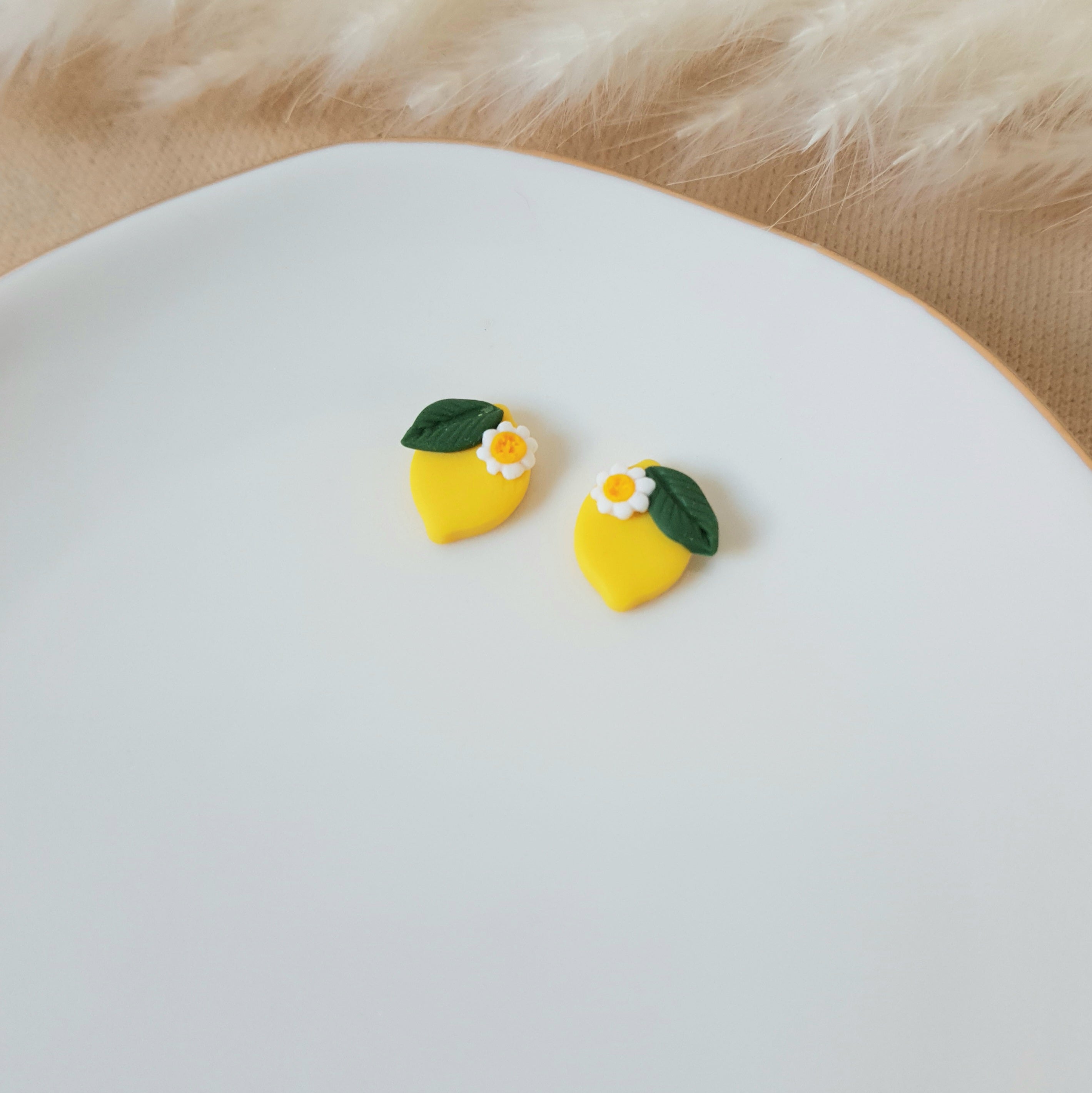 Lemon flower earrings