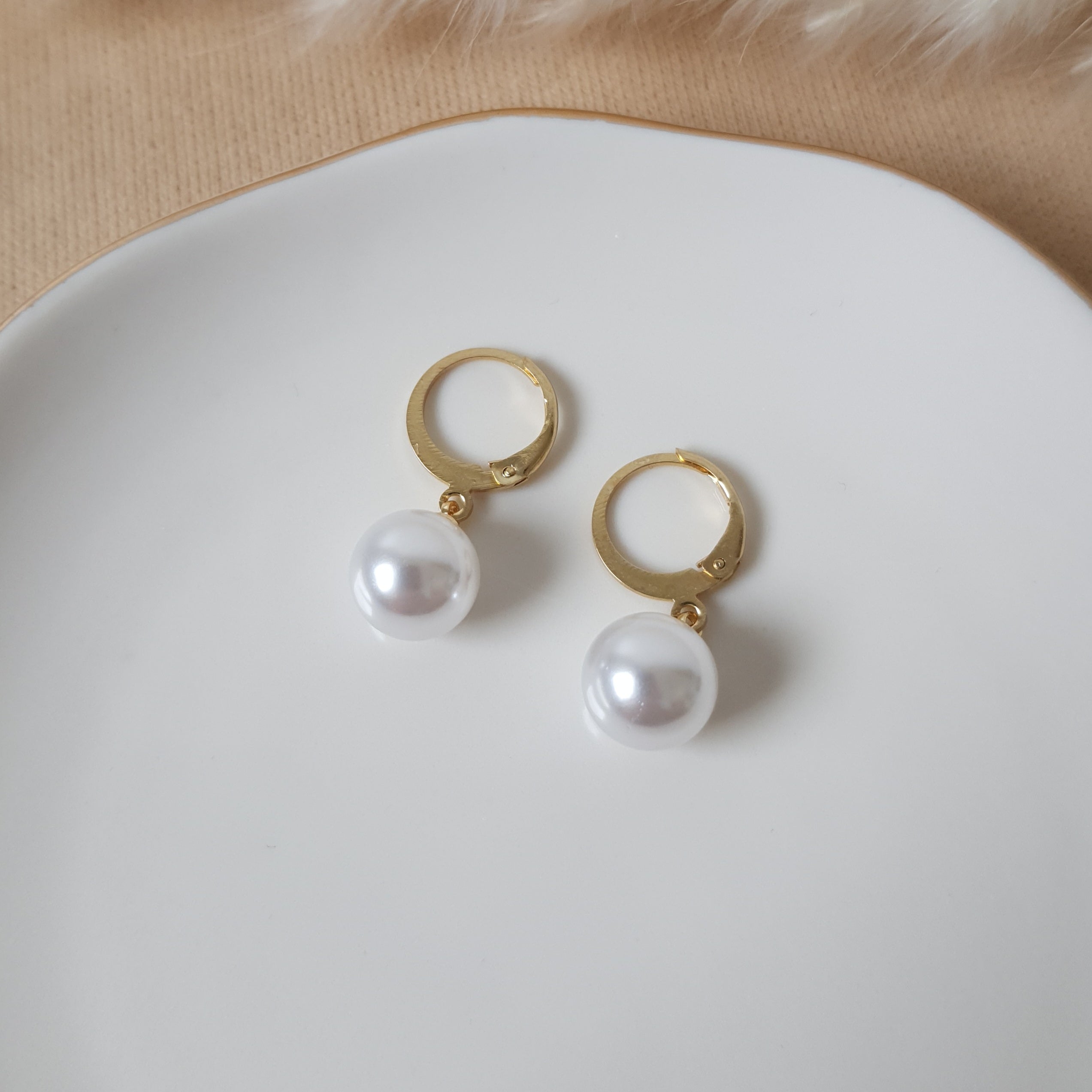 Pearl hoop earrings