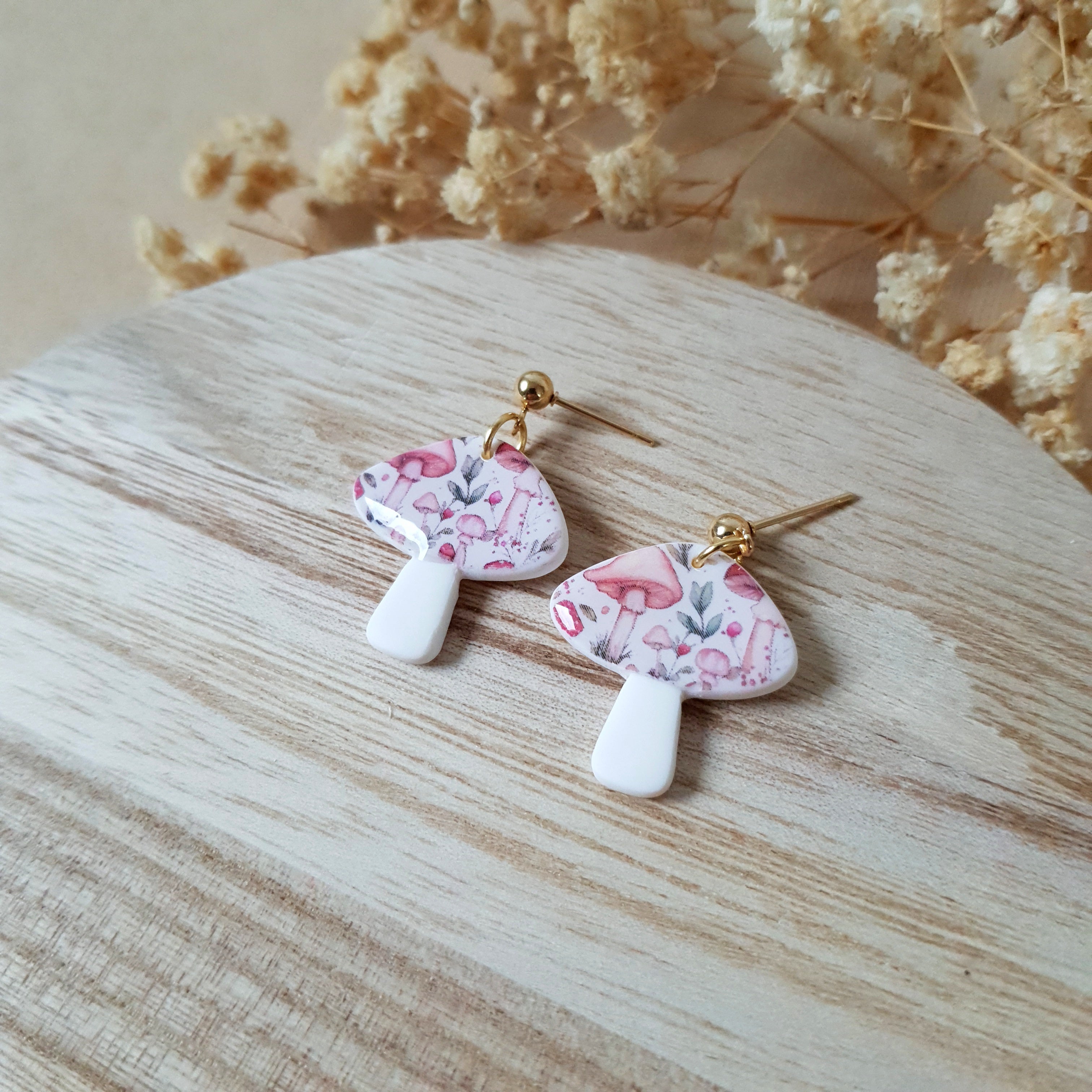 Mushroom dangle earrings